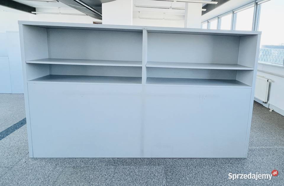 Regał otwarty dwustronny z półkami szary D 240 x Regały Warszawa