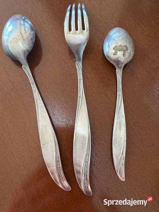 Antyki sztućce fraget srebrne 3 sztuki PRL lata