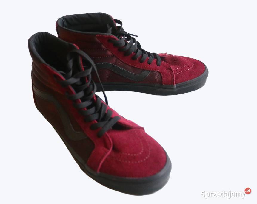 Buty Vans Sk8hi wysokie bordowe zamsz unikat r Gdańsk