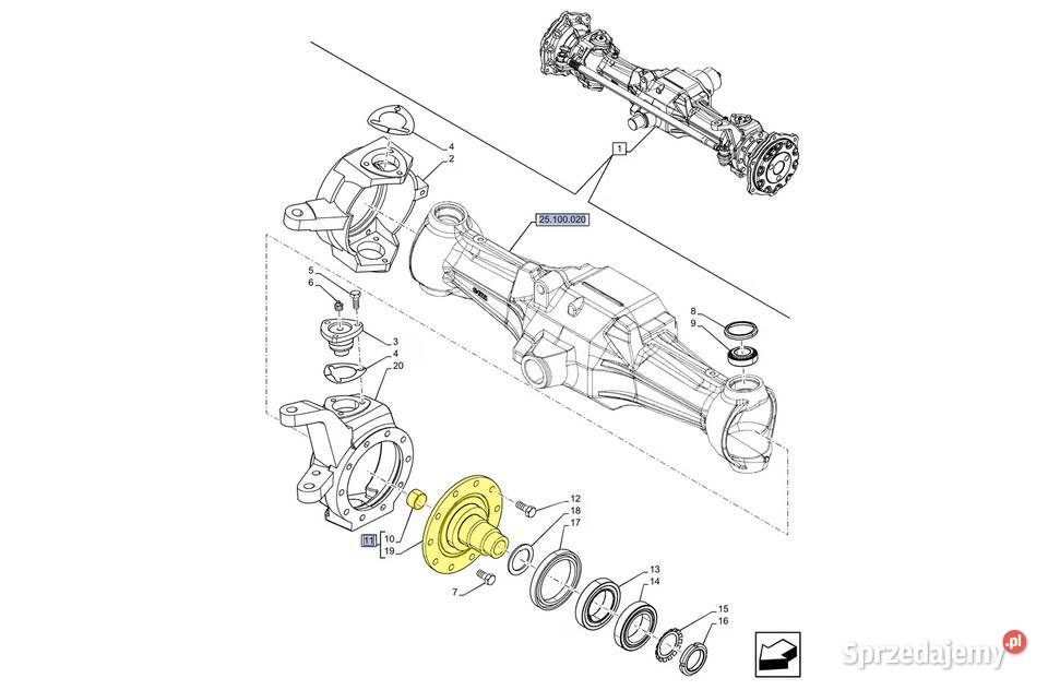 Piasta koła osi przedniej Case Fiat Ford Holland Białystok