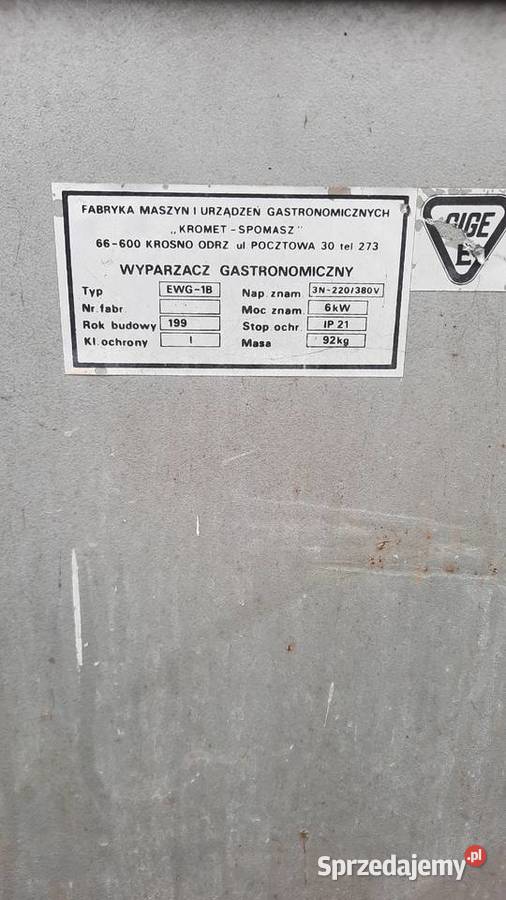 90 L92	Kromet wyparzacz gastronomiczny podkarpackie Dębica