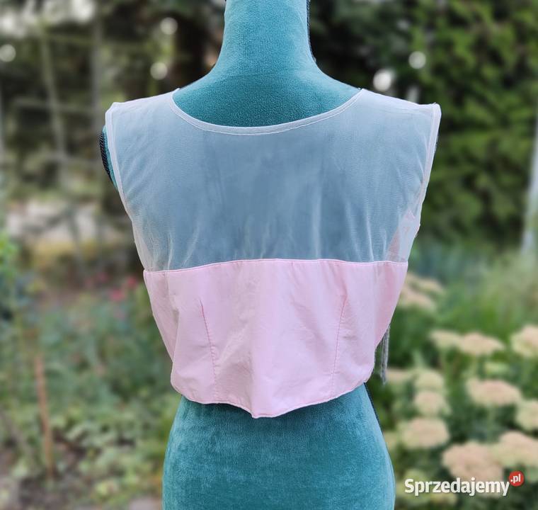 Różowy crop top bluzka L 40 XL 42 róż cekiny różowy Szczecin sprzedam