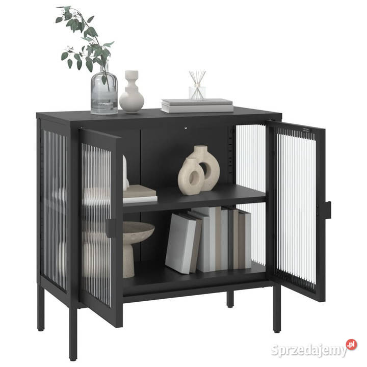 Szafka czarna 70x35x70 szkło i stal WM353001 Warszawa
