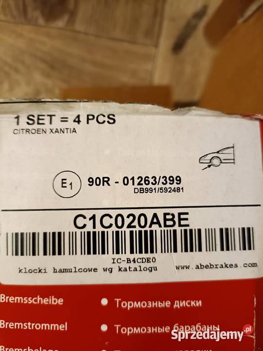 Klocki hamulcowe przód Citroen Xantia osobowe Tychy