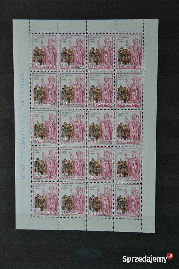 Znaczki Papież Jan Paweł II Watykan XX Ks dolnośląskie Sobótka sprzedam
