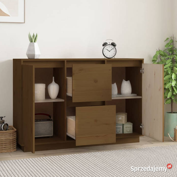 Komoda miodowy brąz 111x34x75 lite drewno Warszawa