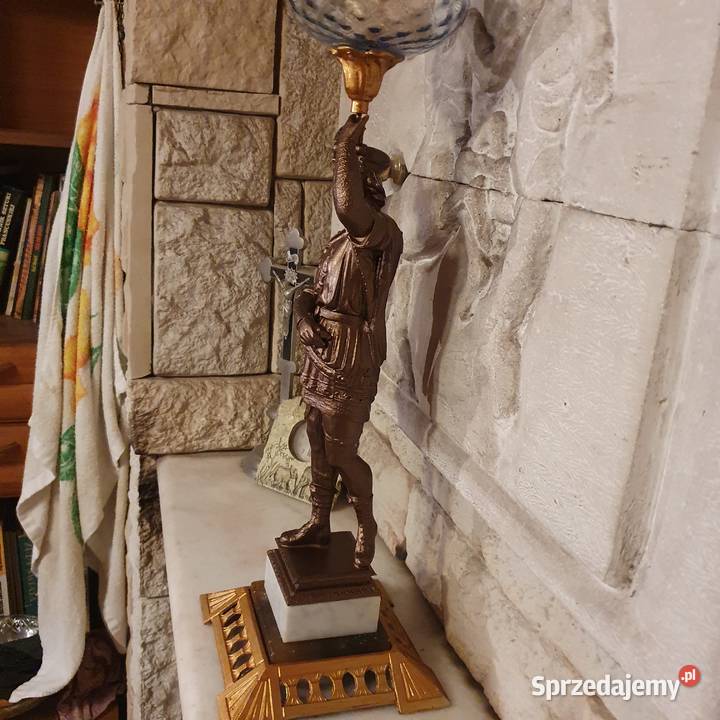 Sprawnafiguralna lampa naftowa z cynkalu 80 5 dolnośląskie Wrocław