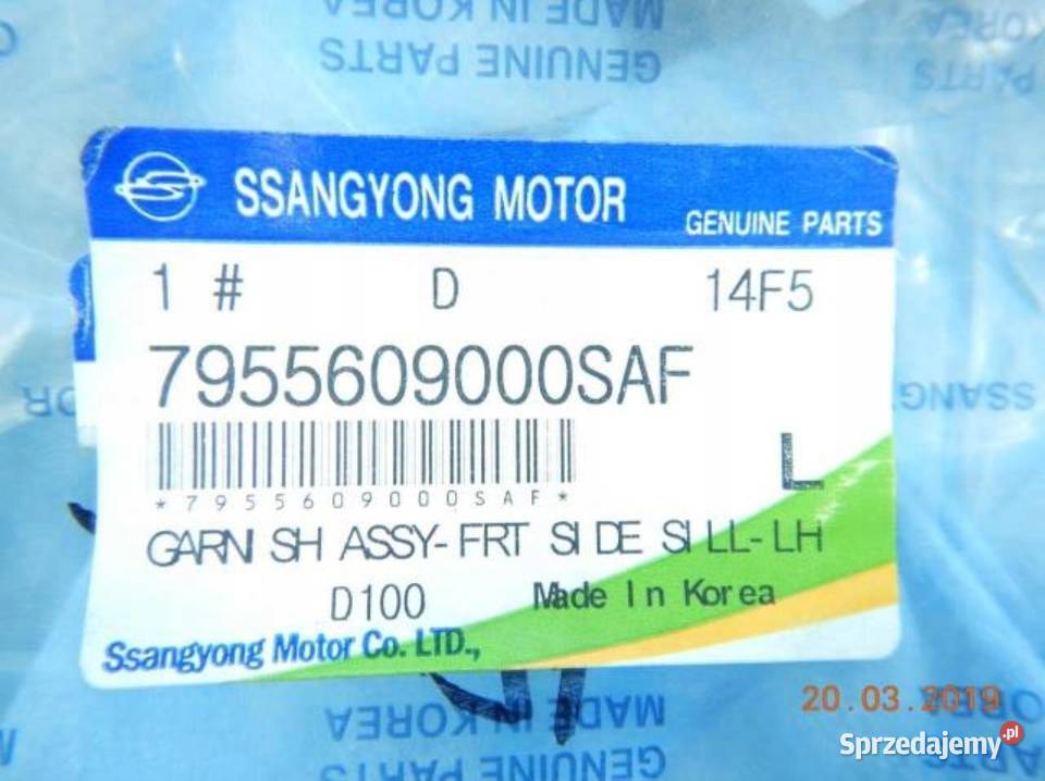LISTWA PROGU LEWY PRZÓD SSANG YONG KYRON 0515