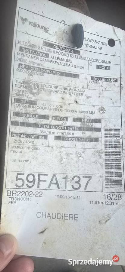 rura grubościenna 445x63 nieużywana 318x45 inne Katowice sprzedam