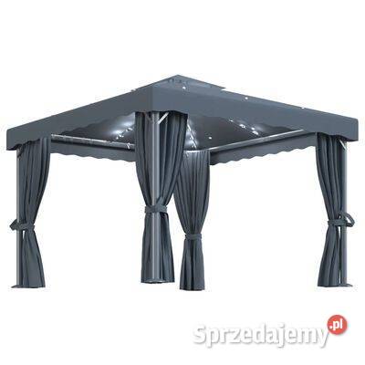 vidaXL Altana z zasłonami i sznurem lampek LED Warszawa