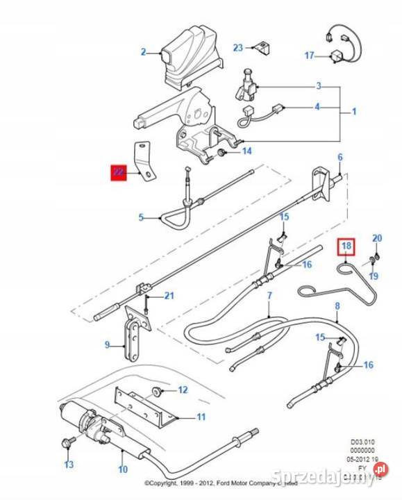 UCHWYT LINKI HAMULCA RĘCZNEGO FORD TRANSIT 0006 Układ hamulcowy