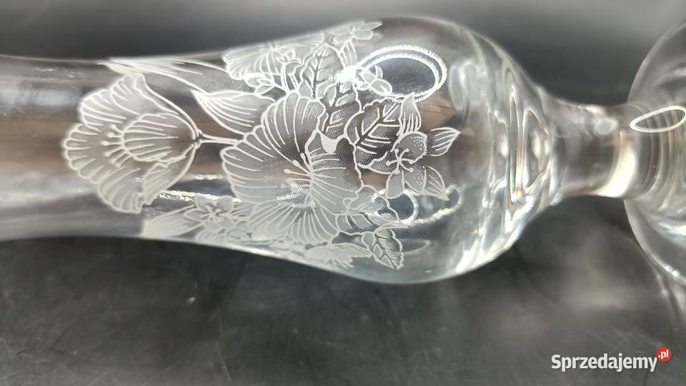 Wazon szklany smukły szkło trawione Zamość