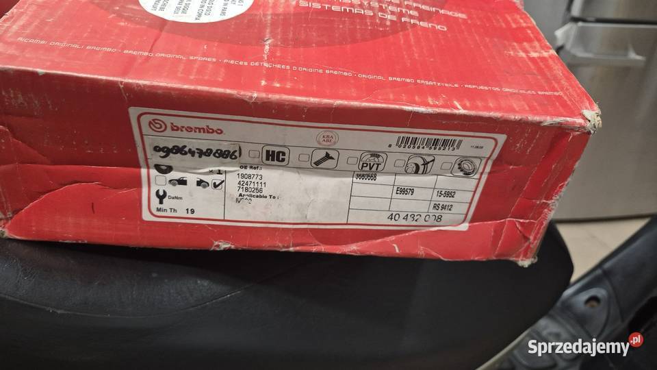 Nowe Tarcze Hamulcowe Tył BREMBO 08595210 Iveco Nowa Święta