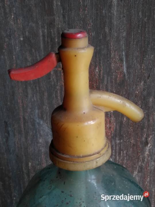 Stary szklany syfon zabytek PRL GZPT Gliwice