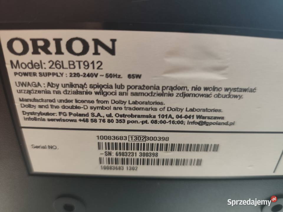 Telewizor Orion LED Złota