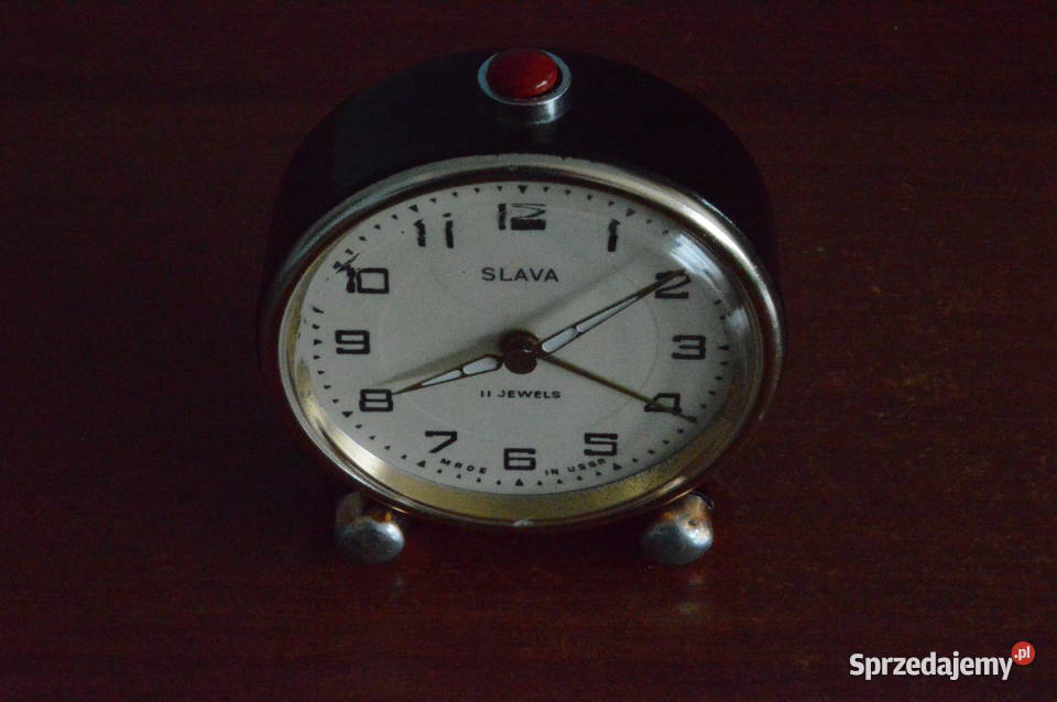 KOLEKCJONERSKI CZARNY BUDZIK SLAVA 11 JEWELS Zawiercie sprzedam