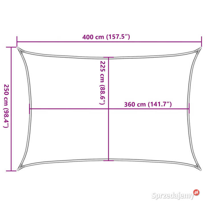 Żagiel przeciwsłoneczny 160 gm biały 25x4 m HDPE sprzedam