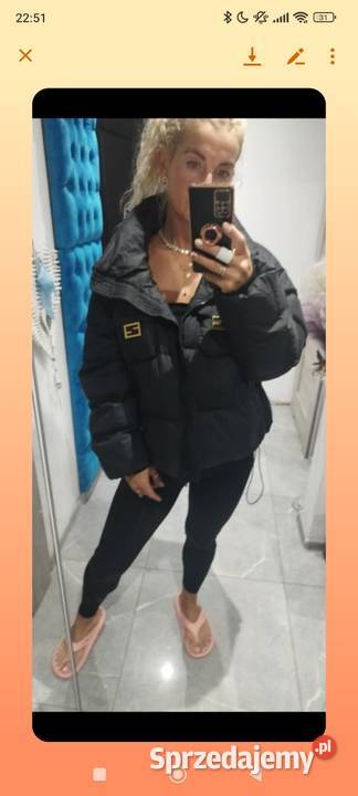 Czarna kurtka puchowa oversize Puch  Głogów