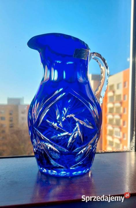 Piękny dzbanek kryształowy Violetta Porcelana i szkło dolnośląskie