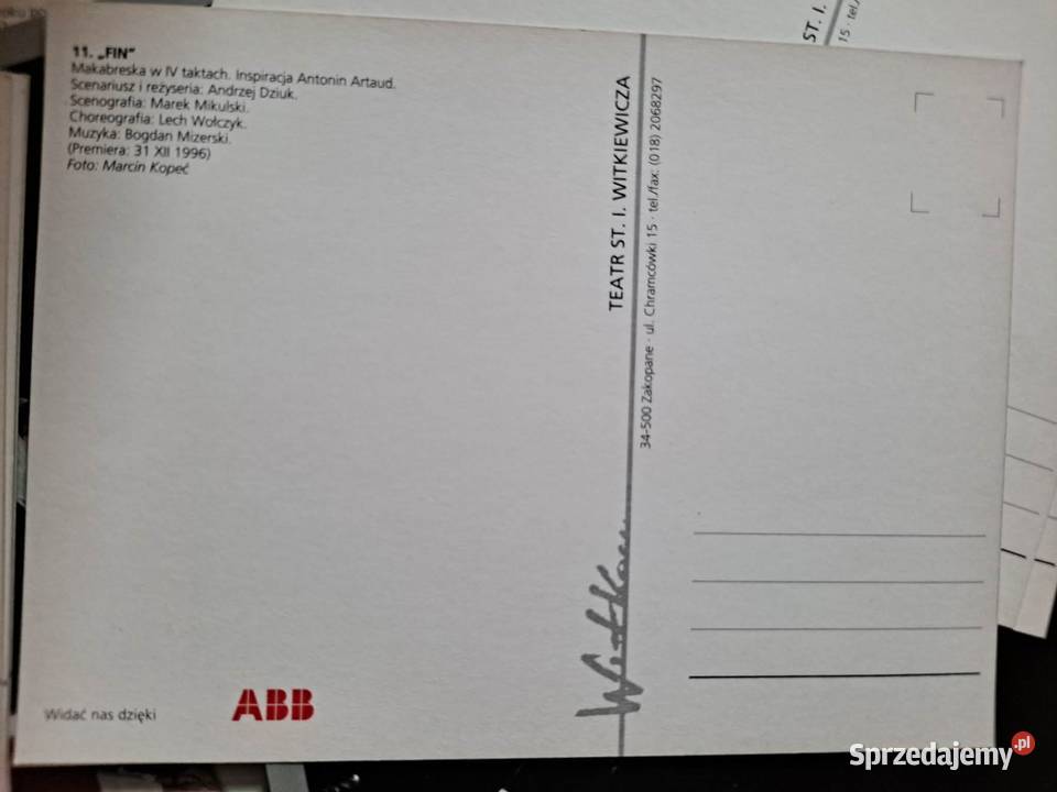 Teatr Witkiewicza FOLDER 16 URODZIN 2001 Kraków