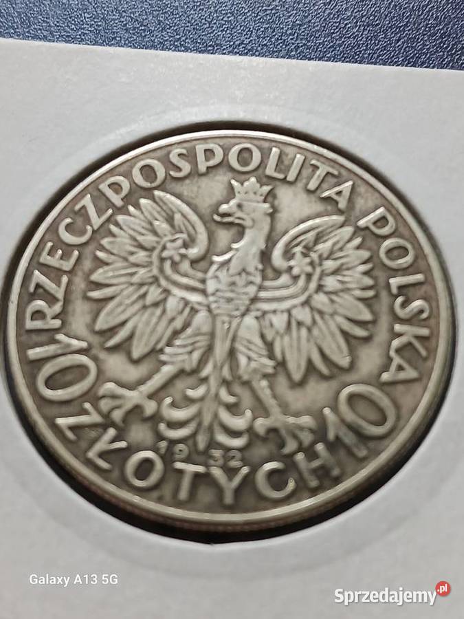 10 Głowa kobiety 1932 r 2 bez znaku mennicy Numizmatyka wielkopolskie Konin