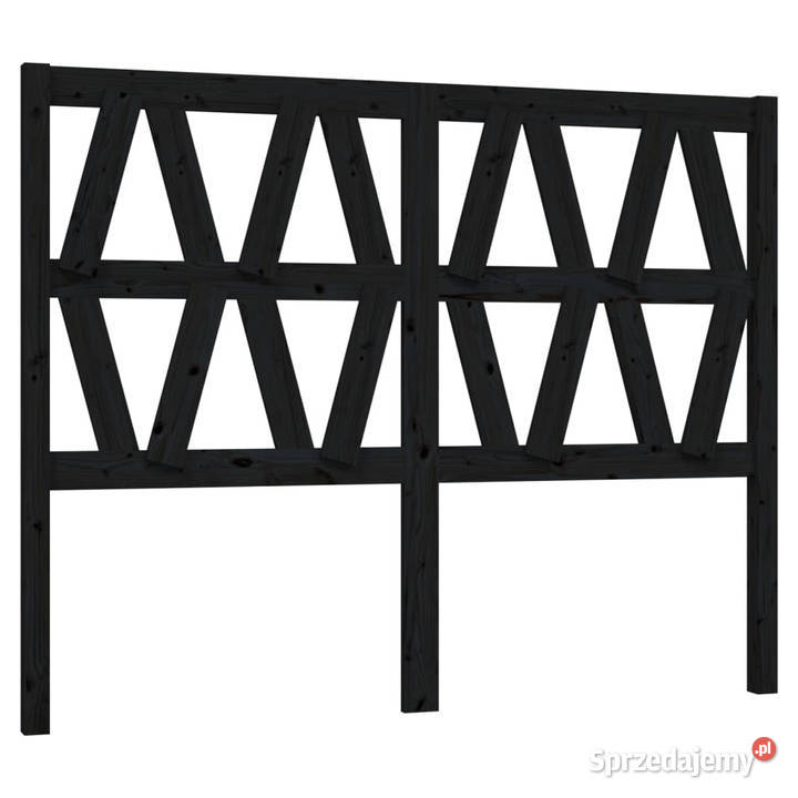 Wezgłowie łóżka czarne 166x4x100 lite drewno