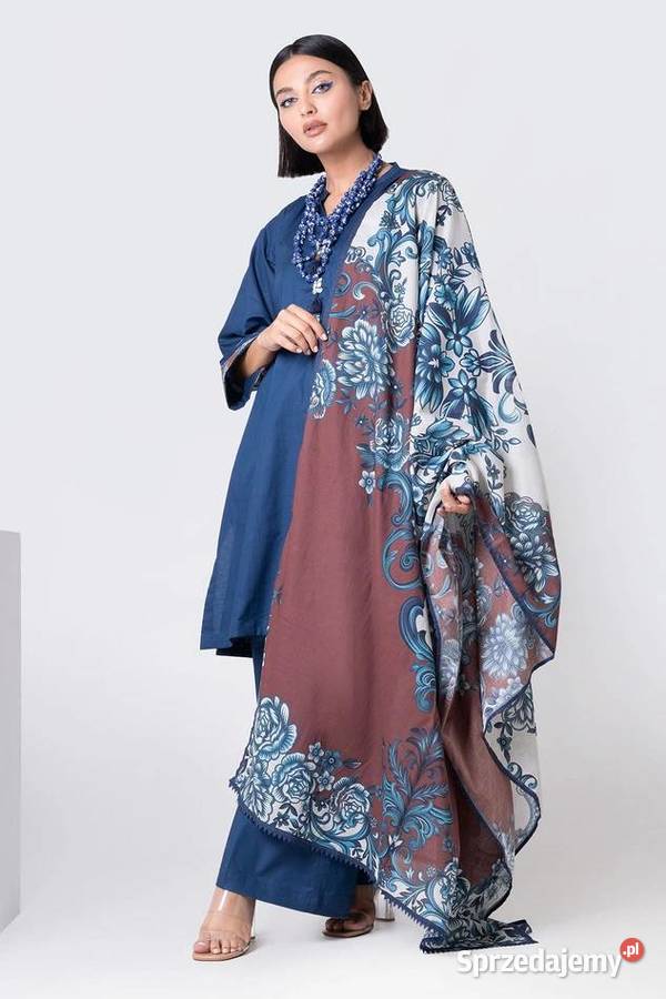 Indyjska chusta dupatta szal oversize retro Szczecin