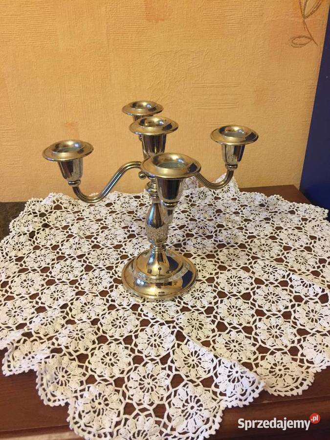 Świecznik piękny kandelabr srebrzony Warszawa sprzedam