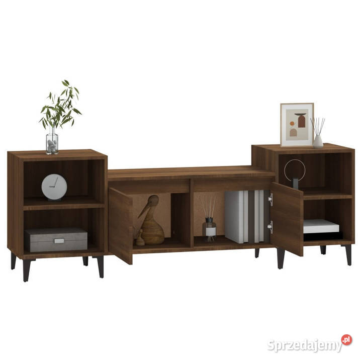 Szafka pod telewizor brązowy dąb 160x35x55
