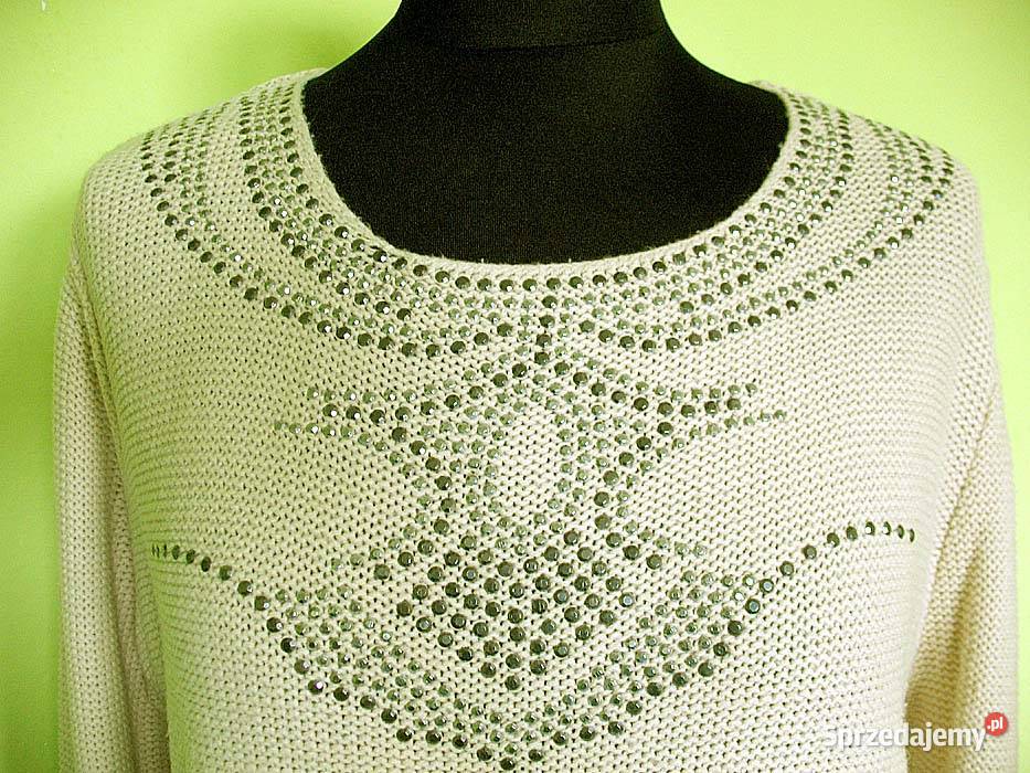Bluzka krótki sweter z koronką 40 L biust 96