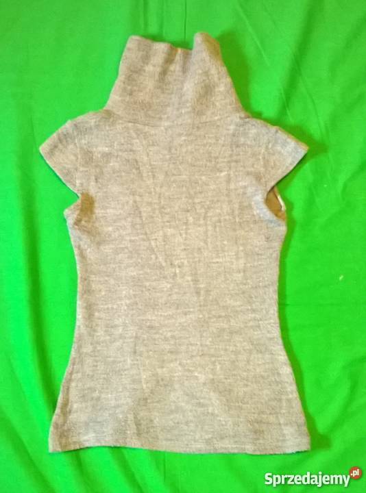 Śliczny szary golf bez rękawów szary/srebrny Warszawa