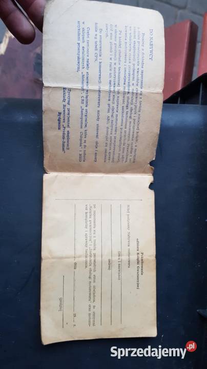 Książka gwarancyjna Komar Pegaz Romet