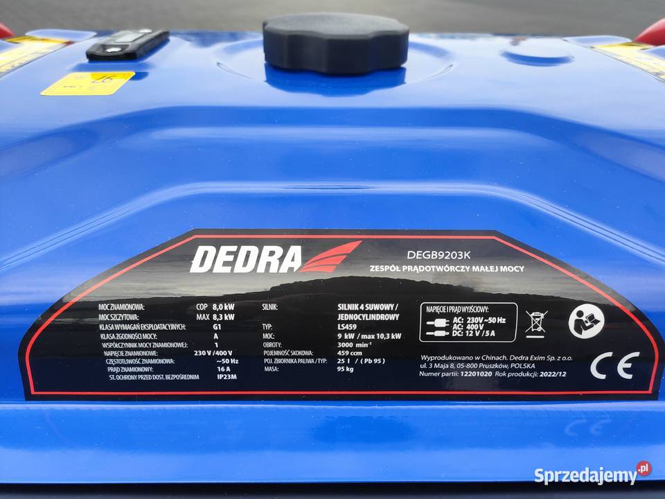 Agregat prądotwórczy generator moc 83kW 8000W Dom i Ogród łódzkie Kobiele Wielkie