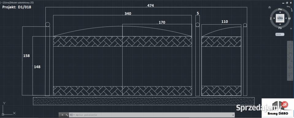 Brama wjazdowa dwuskrzydłowa łuk drewno Bolesławiec sprzedam