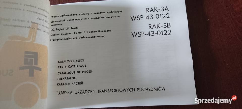 Wózek widłowy Rak 3A 3B katalog części miękka podkarpackie Stalowa Wola