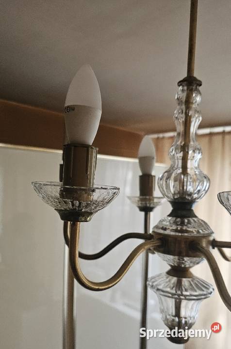 Kryształowe Vintage PRL Żyrandole 2 śląskie Katowice