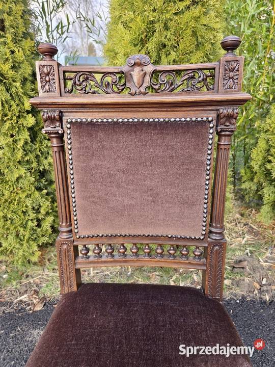 Komplet 4 orzechowych krzeseł eklektycznych 9279 zachodniopomorskie Szczecin