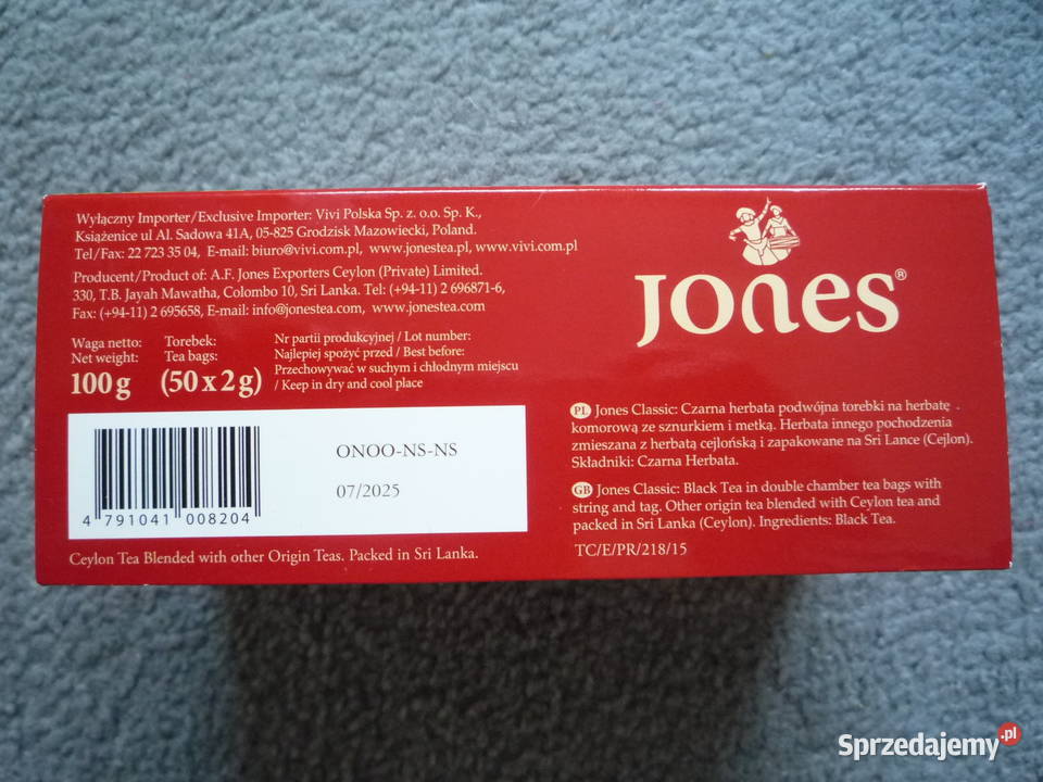 Jones Classic herbata czarna ekspresowa 100g 50 Szczecin