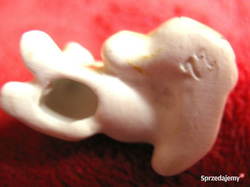Kot miniatura figurka porcelana 2 x 3 x 2 beżowy Siedlce sprzedam
