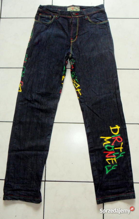 SPODNIE DIRTY MONEY rasta reggae kolorowe jeans Głogów