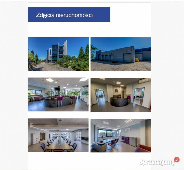 Nieruchomość biurowomagazynowoprodukcyjna Pyrzowice sprzedam