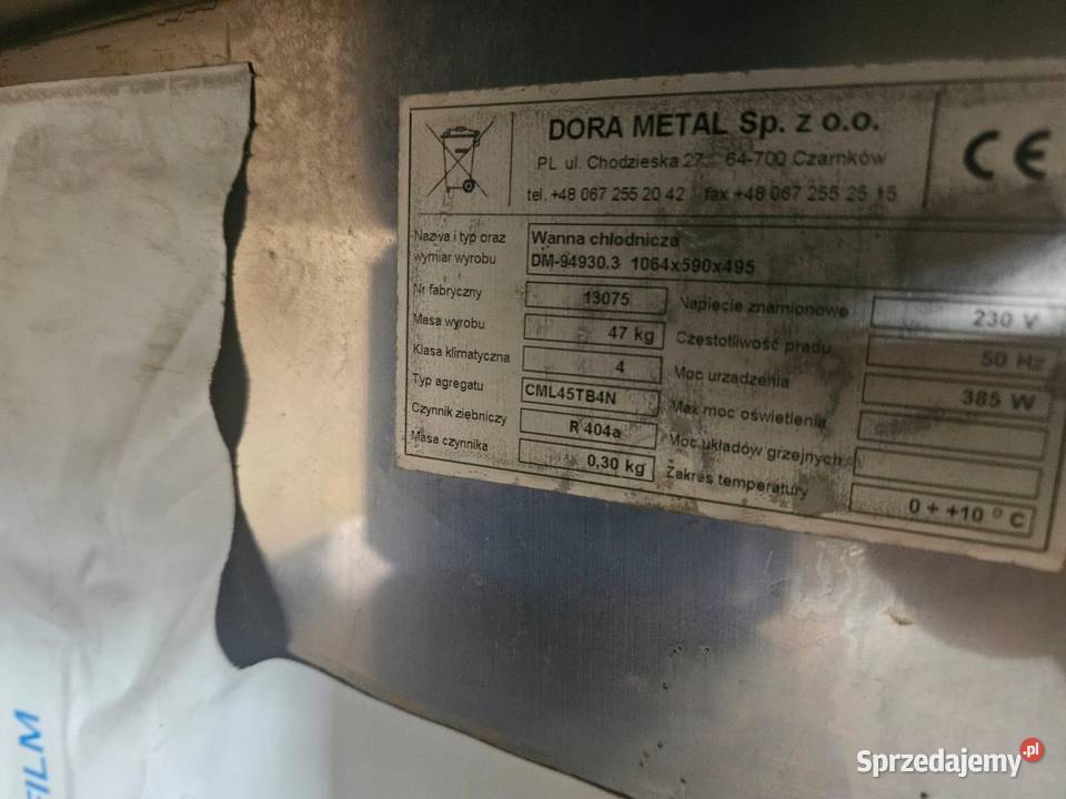 Wanna chłodnicza DORA METAL 949303 1064x590x495 Gastronomia Góra