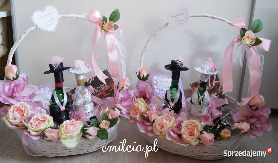 Komplet Ubranka na butelki i Kieliszki ozdobne