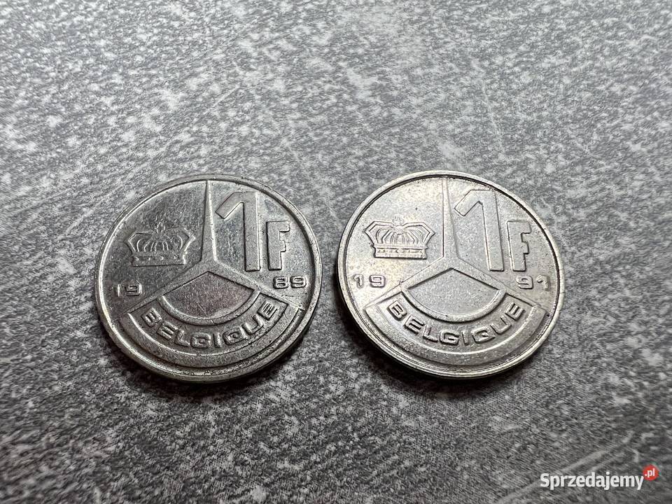 Moneta 1 Frank Belgique Belgia 1991 1989 podkarpackie Jasło