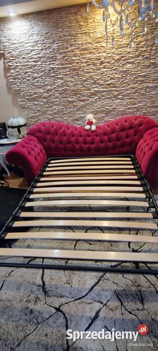 Sofa Glamour rozkładana z funkcją spania topper tkanina śląskie Jaworzno