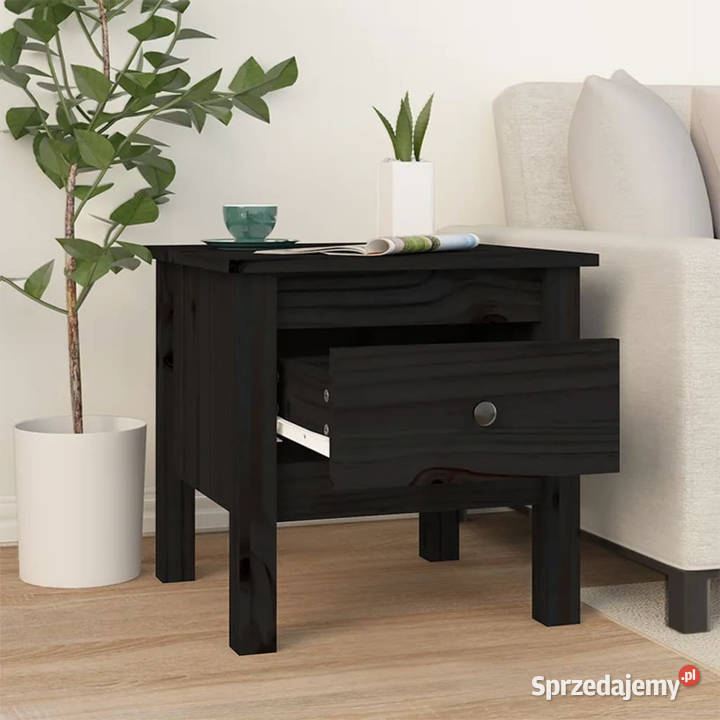 Stoliki boczne 2 czarne 40x40x39 drewno sosnowe Warszawa