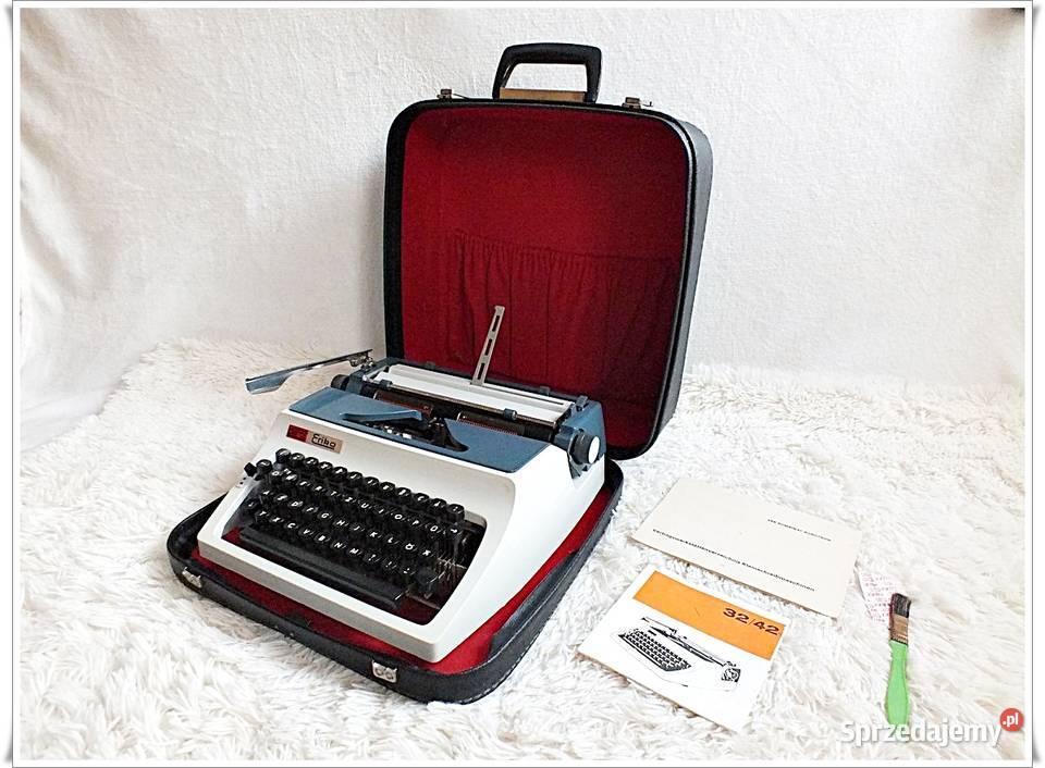 Stara maszyna do pisania Erika 1975 kufer instr Żary