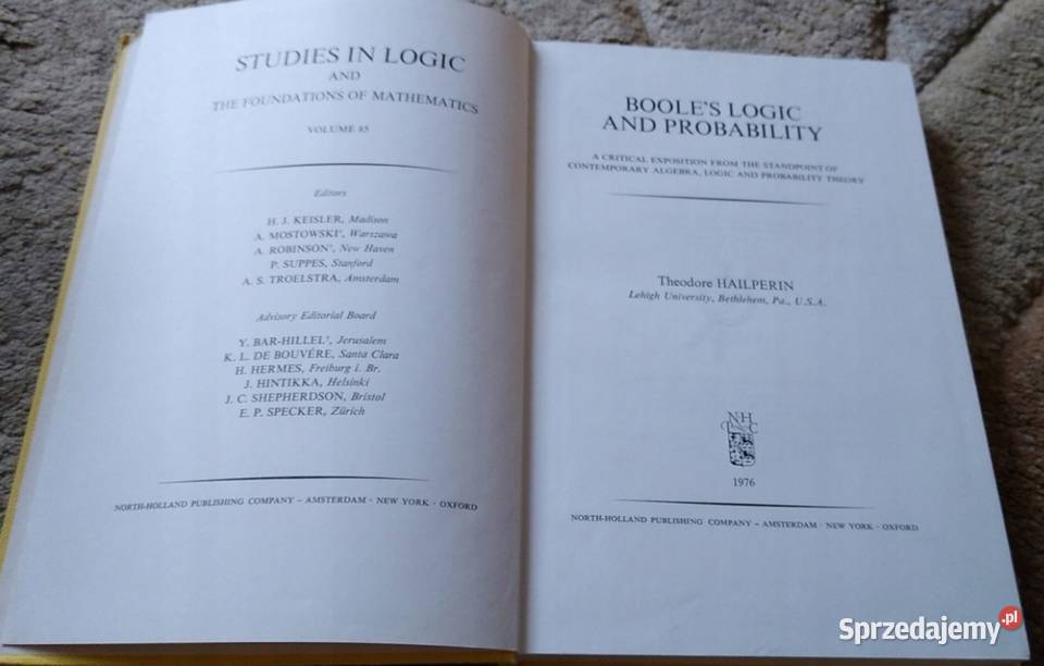 Booles logic and probability Theodore Hailperin Książki naukowe i popularnonaukowe Gdańsk
