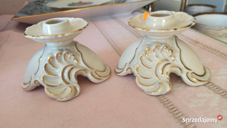 Świecznik Syg NP Neutettau Porcelana złocona w Gdańsk