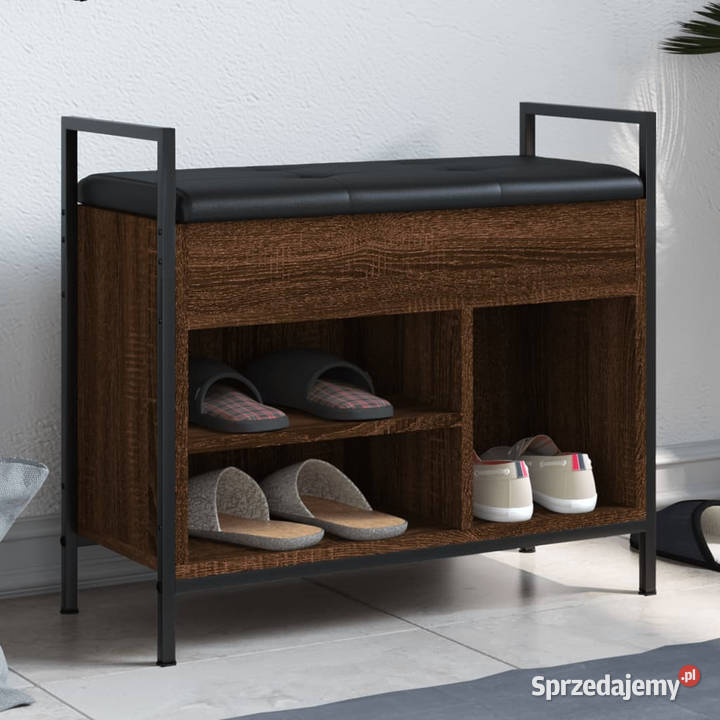 Ławka na buty brązowy dąb 655x32x575 WM835206